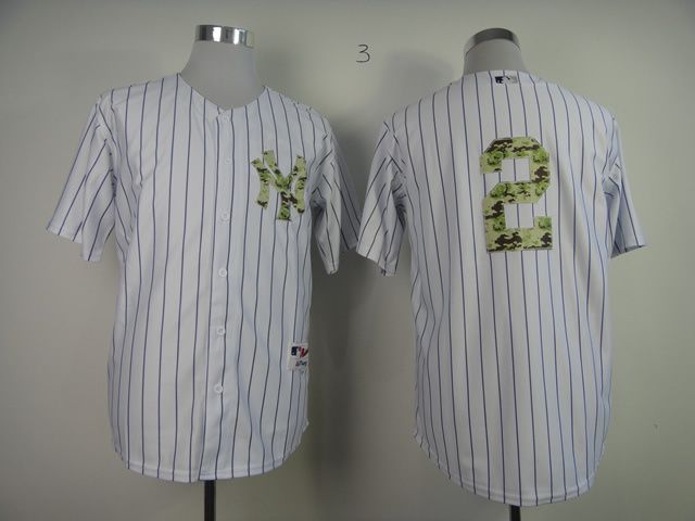 Men New York Yankees 2 Jeter White Camo MLB Jerseys